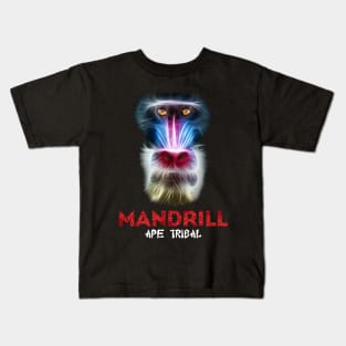 Ape Tribal (Mandrill) Kids T-Shirt